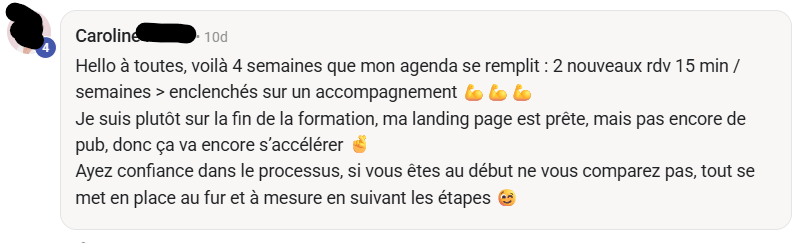 Témoignage communauté Menopulse - agenda qui se remplit