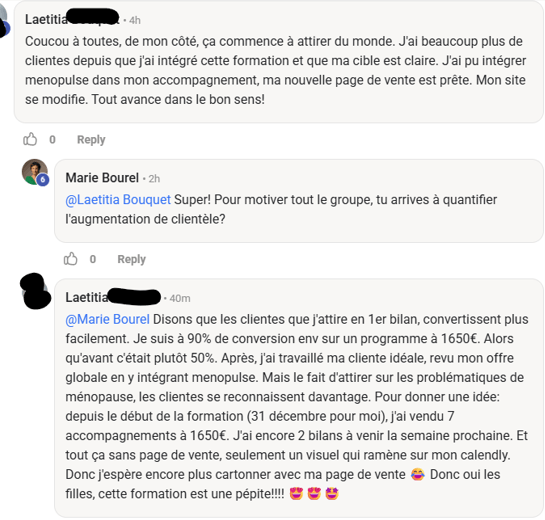 Témoignage communauté Menopulse - développement de clientèle